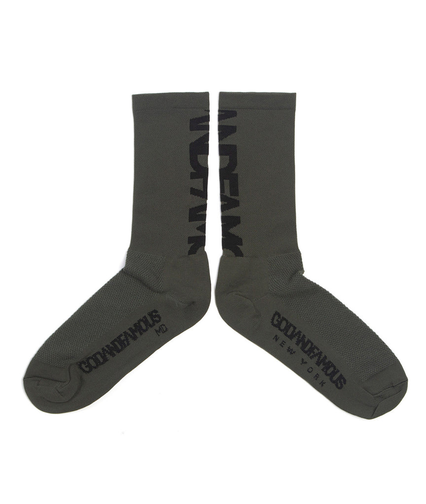 God and Famous Team Sock - Olive Drab