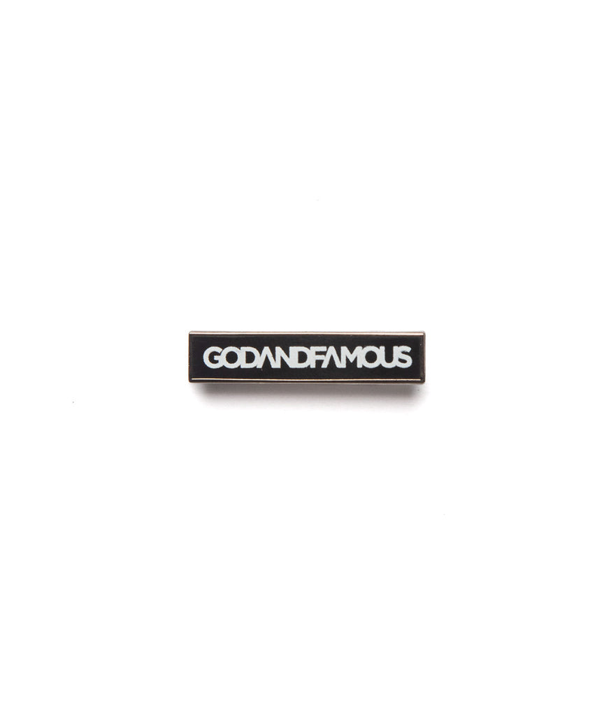 God and Famous Box Logo Enamel Pin