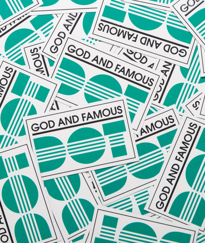 God and Famous DOT Sticker