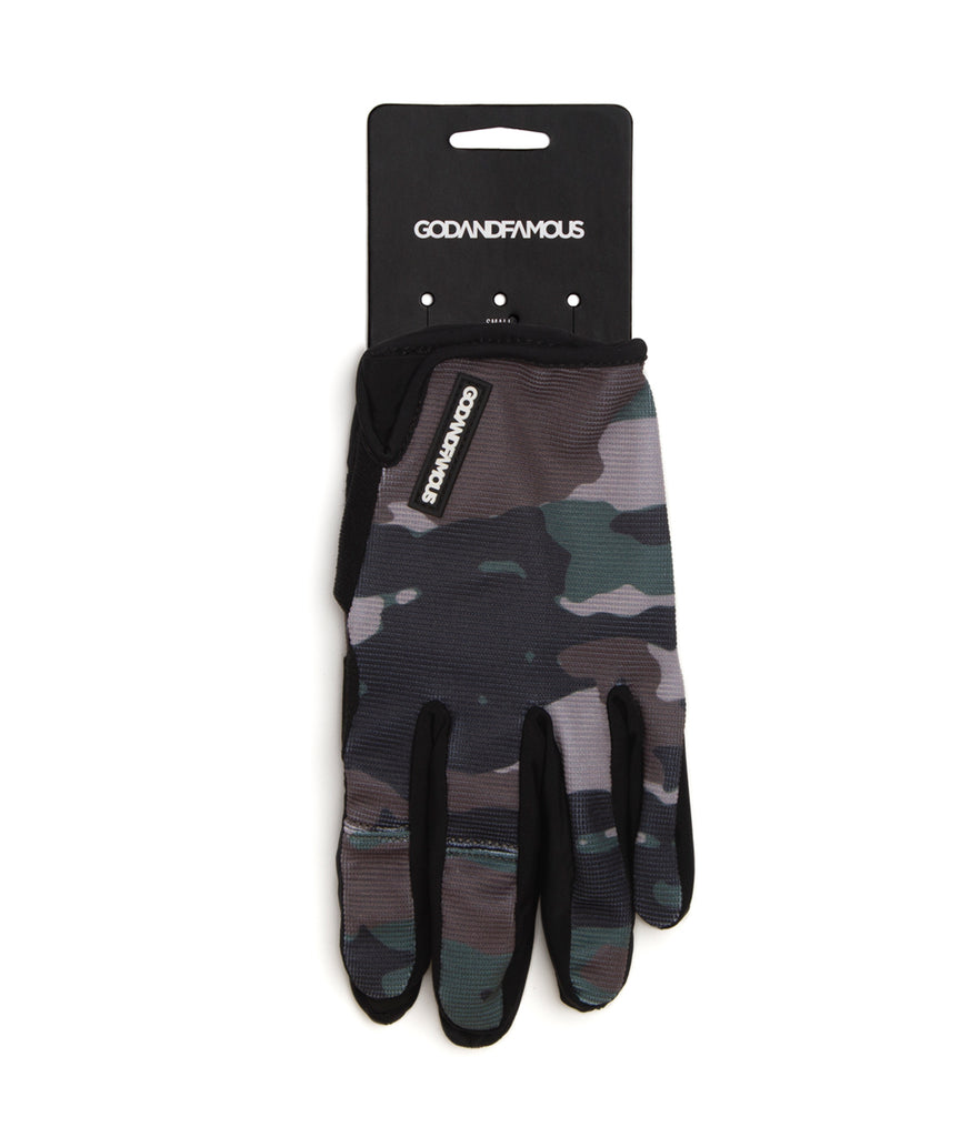 God and Famous LT Cycling Gloves - Woodland Camo