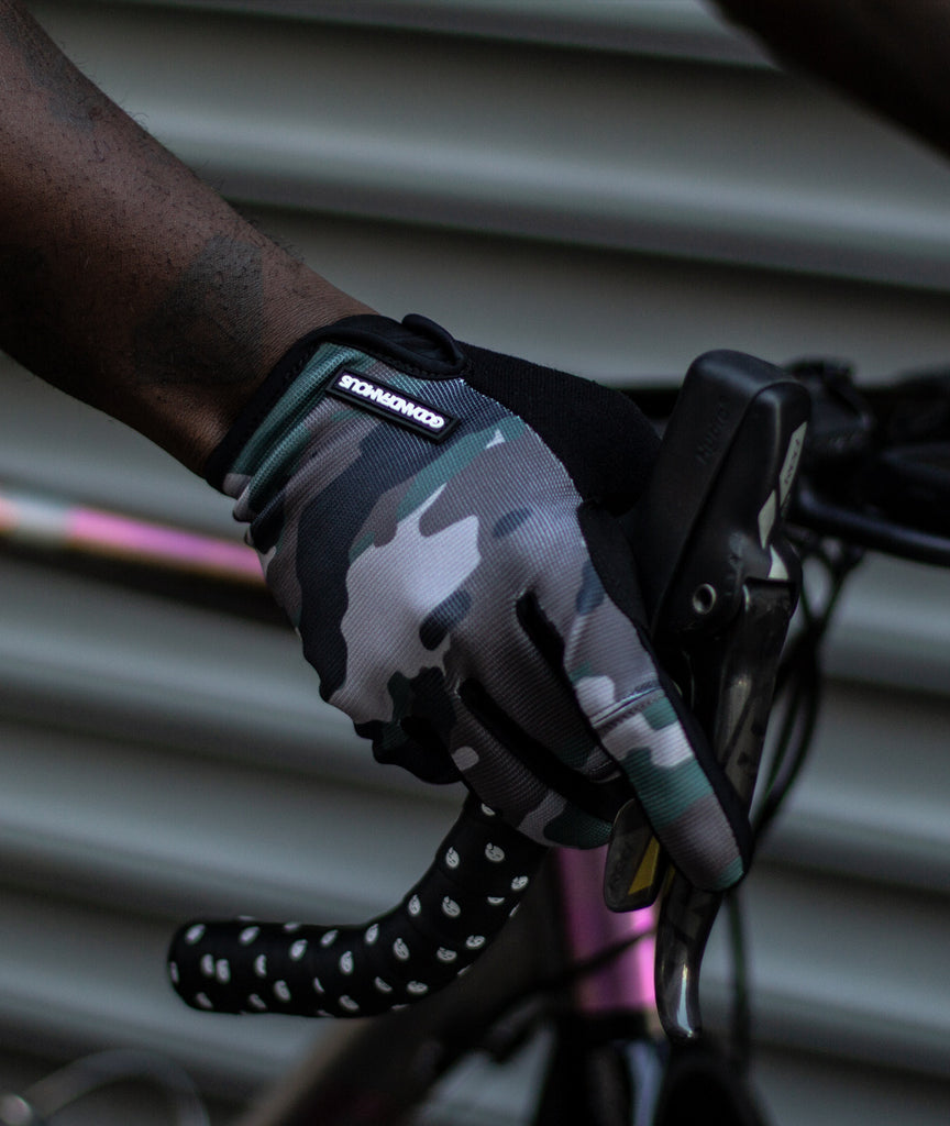 God and Famous LT Cycling Gloves - Woodland Camo