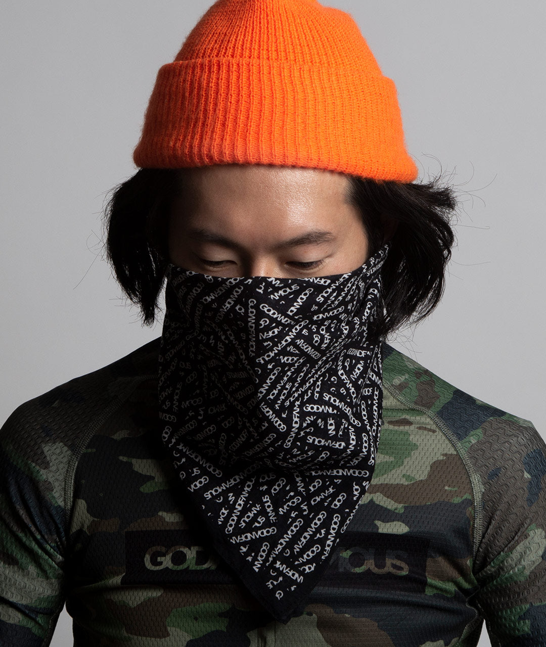 Brown Beige Snakeskin Design Bandana Black Ball Phyton Scarf Unisex Brown Beige Snakeskin Design Bandana Black Ball Phyton Scarf Unisex
