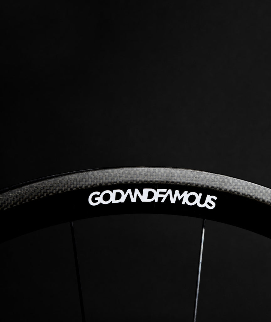 God and Famous Vinyl Rim Decal - White